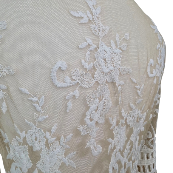 Forever 21 Sheer Lace Long Robe Cardigan Size Small - Picture 2 of 8